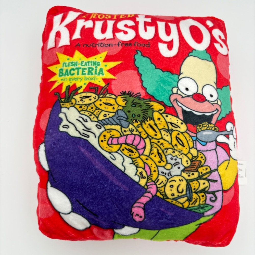 The Simpsons Frosted KrustyO's Cereal Plush Universal Studios Stuffed Pillow